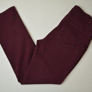 Gloria Vanderbilt AMANDA Sz 4P PETITE Womens BURGUNDY Stretch STRAIGHT Leg JEANS